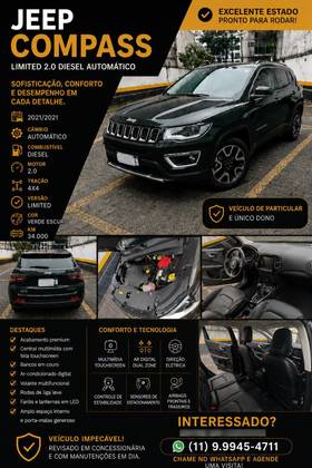 JEEP COMPASS 2.0 16V DIESEL LIMITED 4X4 AUTOMÁTICO